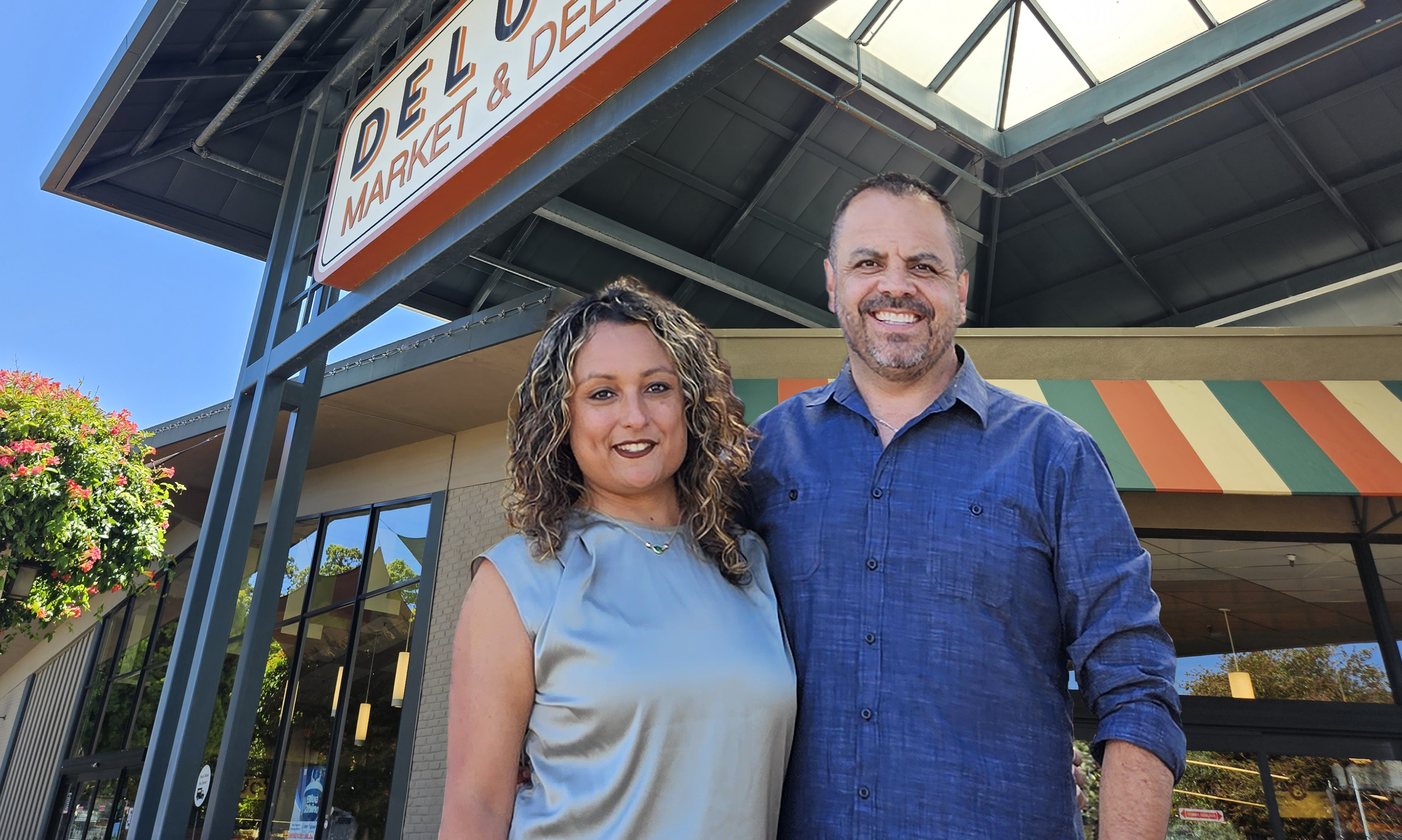 Patty and Enrique together in front of Delucchi's.