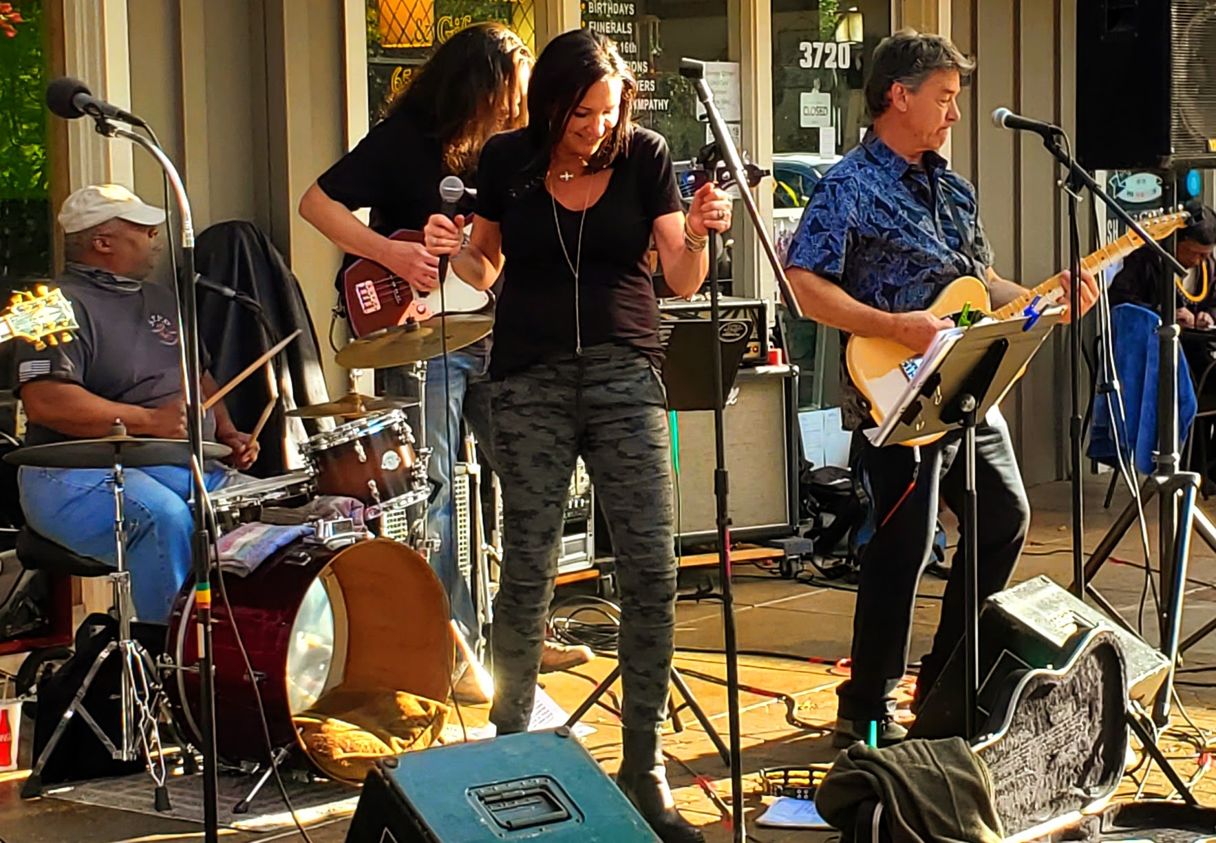 A band performing at the Patio.