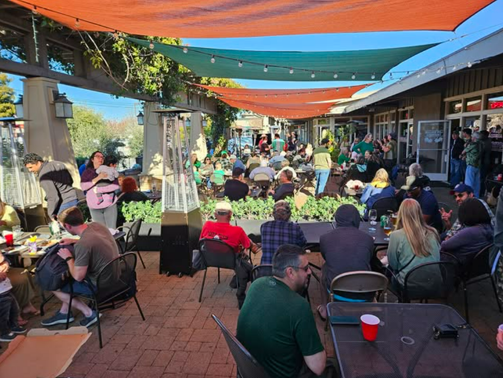 The Patio busy on a sunny day.